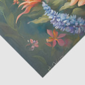 Single Hummingbird im Blumengarten Seidenpapier (Detail)