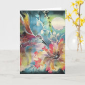 Single Hummingbird Karte (Gelbe Blume)