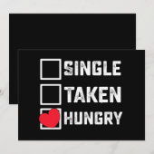 Single Hungry Funny Valentine's Day Einladung (Vorne/Hinten)