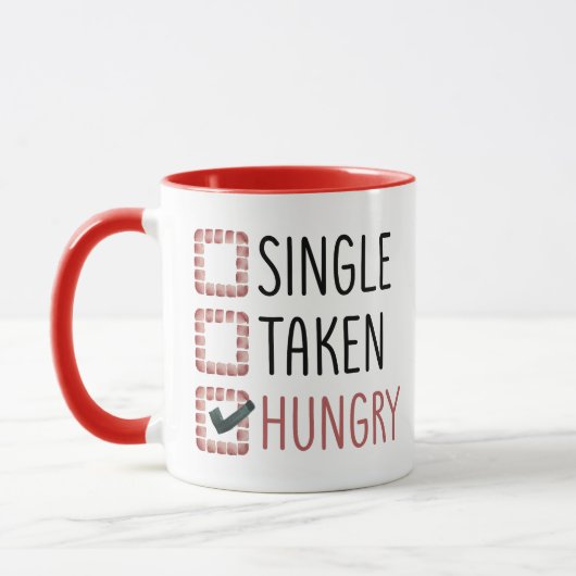 Single Hungry Funny Valentine's Day Tasse (Links)