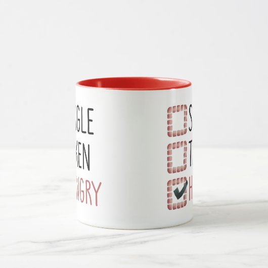 Single Hungry Funny Valentine's Day Tasse (Zentrum)