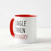 Single Hungry Funny Valentine's Day Tasse (Vorderseite Links)