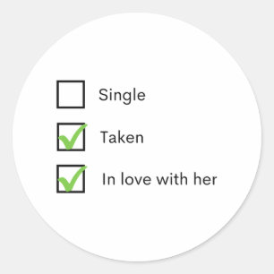 Single in Liebe mit ihr aufgenommen Runder Aufkleber