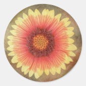 Single Indian Blanket Blume Runder Aufkleber (Vorderseite)