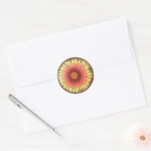Single Indian Blanket Blume Runder Aufkleber