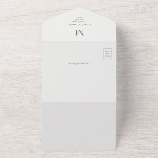 Single Initial Civil Wedding All In One Einladung (Außenbereich)