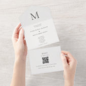 Single Initial Civil Wedding All In One Einladung (Abreißen)