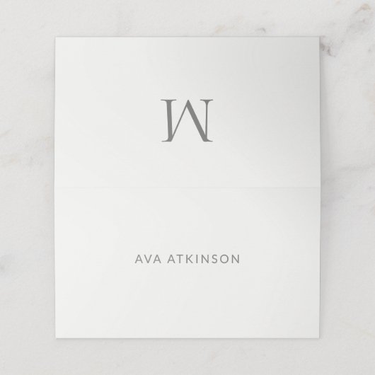 Single Initial Civil Wedding Platzkarte (Außenseite Aufgefaltet)