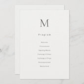 Single Initial Civil Wedding Program Card Programm (Vorne/Hinten)