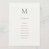 Single Initial Civil Wedding Program Card Programm (Vorderseite)