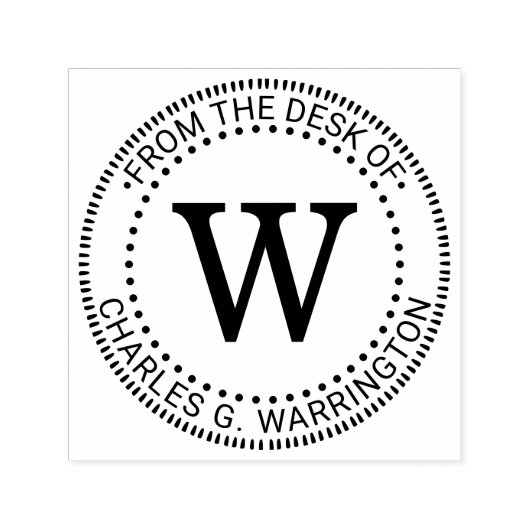 Single Initial Letter Monogram "from the desk of" Permastempel (Design)