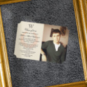 Single Initial Monogram Orange Foto Abschluss Einladung