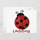Single Ladybug Postkarte (Vorne/Hinten)