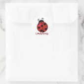 Single Ladybug Runder Aufkleber (Tasche)