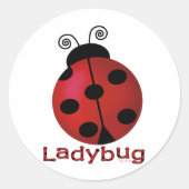 Single Ladybug Runder Aufkleber (Vorderseite)