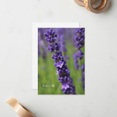 Single Lavender Stem Mitteilungskarte (Vorderseite/Rückseite Beispiel)