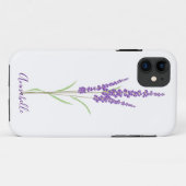 Single Lavender Stem | PERSONALISIERT Case-Mate iPhone Hülle (Rückseite (Horizontal))