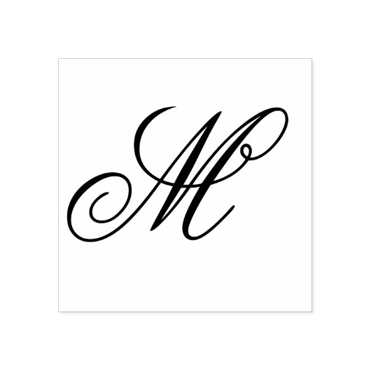 Single Letter Extravagant Script Monogram Gummistempel (Prägung)