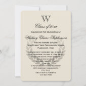 Single Letter Monogram Classic Uni-Abschluss Einladung (Vorderseite)