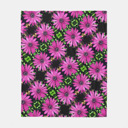 Single Lila African Daisy Blume Muster Fleecedecke (Vorderseite)