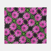 Single Lila African Daisy Blume Muster Fleecedecke (Vorderseite (Horizontal))