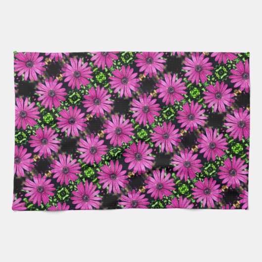 Single Lila African Daisy Blume Muster Geschirrtuch (Horizontal)