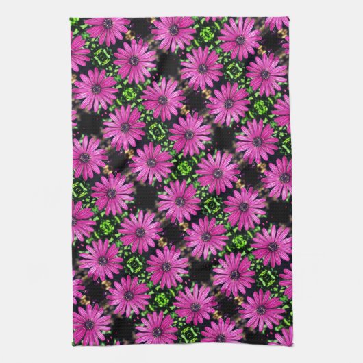 Single Lila African Daisy Blume Muster Geschirrtuch (Vertikal)
