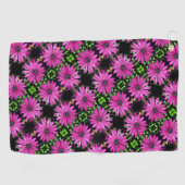 Single Lila African Daisy Blume Muster Golfhandtuch (Horizontal)