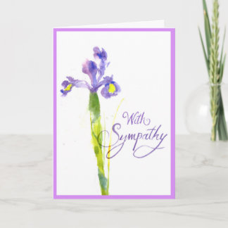 Single-lila Iris-Beileids-Karte Karte