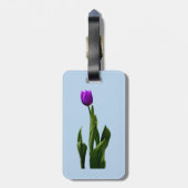 Single Lila Tulip Gepäckanhänger (Rückseite vertikal)