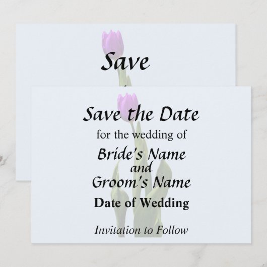 Single Lila Tulip Save The Date (Vorne/Hinten)