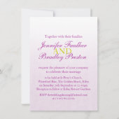 Single lila Tulpenhochzeit Einladung (Rückseite)