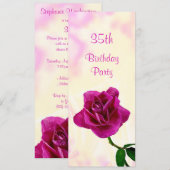 Single Lilac Rose 35. Geburtstag Einladung (Vorne/Hinten)