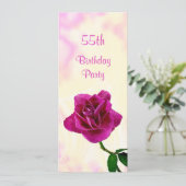 Single Lilac Rose 55. Geburtstag Einladung (Stehend Vorderseite)