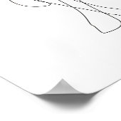 Single Line Art eines Buches Girl Reading Poster (Ecke)