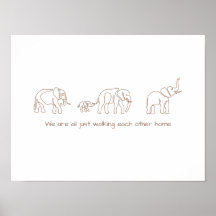 Single line art - Elefant