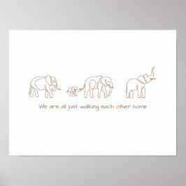 Single line art - Elefant Poster