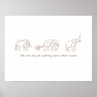 Single line art - Elefant Poster