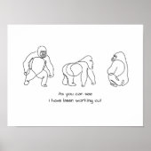 Single line art - Gorilla Poster (Vorne)