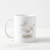 Single line art personalized mom's mug kaffeetasse (Links)