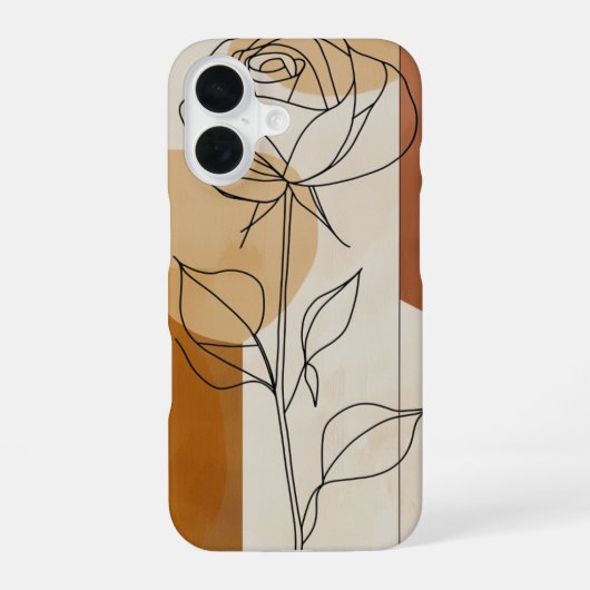 Single Line Rose iPhone 16 Hülle (Rückseite)