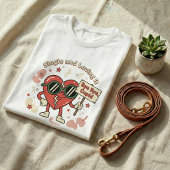 Single & Loving It Retro Lustige Leinwand Tri-Blend Shirt