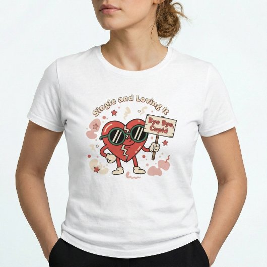 Single & Loving It Retro Lustige Leinwand Tri-Blend Shirt