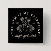 Single lustige Valentinstag Gymnastikmädchen passe Button (Vorderseite)