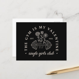 Single lustige Valentinstag Gymnastikmädchen Postkarte