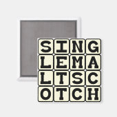 Single Malt Scotch, Alkoholgetränk Magnet (Vorderseite/Rückseite)