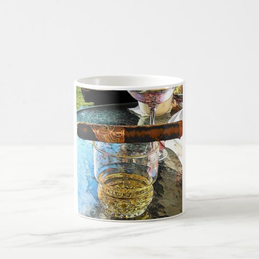 Single-Malz schottisch und eine Zigarre Kaffeetasse (Mittel)