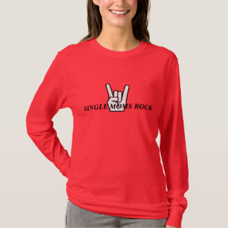 SINGLE-MAMA-FELSEN, roter T - Shirt
