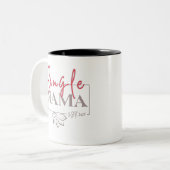 Single Mama Minimalistisch Zweifarbige Tasse (Vorderseite Links)