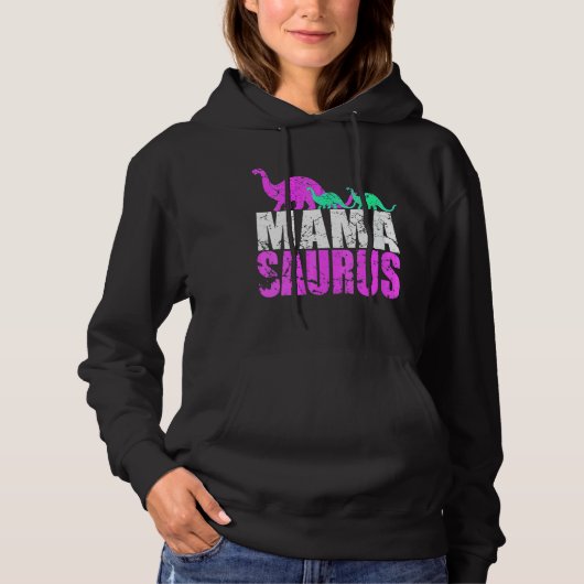 Single Mama Saurus Dinosaurier für Mutter Da Hoodie (Vorderseite)